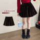 OVE女童裙子秋季新款絲絨半身裙兒童洋氣蓬蓬裙女孩大童黑色短裙秋冬 4500咖色【碎鉆絲絨裙】 150 cm