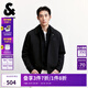 杰克·瓊斯（JACK&JONES）25年男裝秋季夾克男士拉鏈翻領(lǐng)短款外套男黑色針織休閑長(cháng)袖上衣 E43純黑色 S （170）