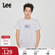 Lee25新品經(jīng)典日常字母Logo印花摩登中性男女同款短袖T恤休閑潮流 白色2 L