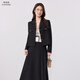 韓曼柯（HANMANKE）西裝外套女氣質(zhì)小香風(fēng)外套商務(wù)面試職業(yè)正裝西服日常通勤黑色套裝