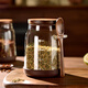 安覓食品級玻璃密封罐廚房香料白糖干貨儲物儲存罐咖啡豆糖果花茶收納 【胡桃木蓋+勺子】香料罐*1