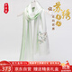 織錦樓雙層真絲手工刺繡絲巾女清新綠桑蠶絲圍巾中國風(fēng)絲綢披肩禮盒裝