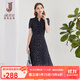 經(jīng)典故事（JANE STORY）2025新款時(shí)尚氣質(zhì)襯衫式雪紡連衣裙女夏季知性高端波點(diǎn)襯衣裙修身 M73藍白波點(diǎn) 2XL