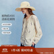 茵曼純棉清新刺繡V領(lǐng)襯衫2025秋女裝新款度假風(fēng)長(cháng)袖上衣 田園杏 L