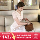 西遇掐腰a字連衣裙女2025年夏季新款蕾絲翻領(lǐng)法式白色短袖長(cháng)裙 白色 L (165)