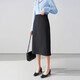伯德小姐面試半身裙女秋職業(yè)公務(wù)工裝半裙正裝包臀長(cháng)裙a字黑色裙子 XL