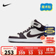 NIKE 耐克童鞋 COURT BOROUGH MID 男女童中幫魔術(shù)貼兒童運動(dòng)休閑板鞋