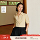 茵曼（INMAN）【純棉】百搭壓褶刺繡翻領(lǐng)襯衫女裝2025夏季新款泡泡袖襯衣上衣 嫩黃色 L