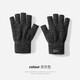 SOMUBAY男士半指五指手套秋冬季保暖騎行開(kāi)車(chē)露手指可觸屏寫(xiě)字打字手套冬 炭灰色【半指款】 L