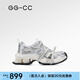 GG-CC【林允同款】星河粒子2025年新款做舊厚底老爹鞋休閑鞋女G25U9778 銀色 白網(wǎng) 37
