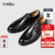 金利來(lái)【頭層牛皮/增高/防滑】皮鞋男士商務(wù)正裝真皮經(jīng)典宴會(huì )結婚德比鞋 ESHG25933010-胎牛皮-黑色99 40