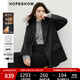 紅袖高級感雙面呢大衣2025冬季新款女裝【匠心】西裝領(lǐng)綿羊毛呢外套 深灰4080 S