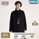 Teenie Weenie小熊女裝毛呢外套2025冬季新款氣質(zhì)優(yōu)雅寬松立領(lǐng)大衣綿羊毛雙面 黑色 S