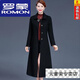 羅蒙（ROMON）長(cháng)款過(guò)膝雙層羊絨質(zhì)感大衣2025冬季款高端呢子娃娃領(lǐng)羊毛呢外套 黑色【寬松中長(cháng)款】 本大衣有內襯的哦 5XL 建議150-165斤