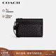 蔻馳（COACH）【品牌直供】男士CARRYALL經(jīng)典老花印花手拿包黑灰色配色CY985