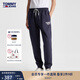 TOMMY JEANS秋冬男簡(jiǎn)約印花抽繩腰束腳微抓絨舒暖合身運動(dòng)針織衛褲J8328 深藍色C87 XL