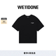 WE11DONE【明星同款】中性男女同款復古波浪LOGO休閑寬松短袖T恤 黑色 XS