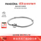 潘多拉（PANDORA）硬糖手鏈925銀柱形扣簡約diy蛇骨鏈情侶款生日禮物送女友