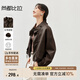 尚都比拉秋季新款時尚休閑機(jī)車服英倫風(fēng)復(fù)古立領(lǐng)落肩蝙蝠袖PU皮衣外套女