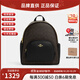 蔻馳（COACH）女包 Court 27 經(jīng)典老花帆布拼鵝卵石皮革書(shū)包雙肩包禮物送女友 新款深棕色