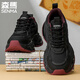 森馬男鞋2025新款秋季輕便休閑運動(dòng)鞋男士厚底增高百搭老爹鞋 黑紅 42