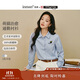 茵曼（INMAN）茵曼米雷系列萌寵刺繡純棉襯衫2025冬女裝新款長(cháng)袖襯衣 藍灰色 M