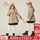 英氏（YEEHOO）女童風(fēng)衣兒童外套中大童裝上衣雙排扣英倫學(xué)院淑女秋裝 卡其 165
