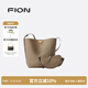 菲安妮（FION）紅豆水桶包2025新款大容量子母包包真皮斜挎包女生日禮物 奶杏色【中款】