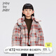 jnby by JNBY江南布衣童裝冬裝半高領(lǐng)格紋加厚羽絨服男女童兒童1N0C1361A 452灰粉藍 150 充絨量123g