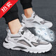 GVTZ冬季男鞋透氣防臭皮面休閑鞋2025新款運動(dòng)鞋厚底老爹鞋男士跑步鞋 F68白灰 40 標準運動(dòng)碼