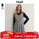 ELAND衣戀連衣裙女格雷系學院風背心連衣裙百褶下擺裙子 灰色(15)Grey L 170