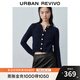 UR【HOT】2025冬季新款女復(fù)古絞花金屬紐扣針織開(kāi)衫UYU950136 藏青 M