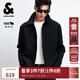 杰克·瓊斯（JACK&JONES）25年男裝秋季男士毛呢外套純色羊毛100%毛呢外套男短款呢子大衣 E43純黑色 M （175）