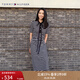 TOMMY HILFIGER【顯瘦百搭】夏季女休閑條紋收腰開叉POLO長(zhǎng)裙連衣裙 黑白條紋0AY S
