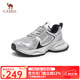 駱駝（CAMEL）老爹鞋女銀河情侶款網(wǎng)面透氣休閑鞋輕彈舒適百搭運動鞋 L24S229086R 灰/銀 加絨 36