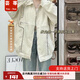 蕓蕁外套女2025新款oversize短外套女美式復(fù)古棒球服寬松國潮外套女春 秋款里布款春-米白 【面料】 S 【建議80斤-100斤】