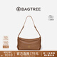 BAGTREE【明星同款】包包樹(shù)奶盒包新腋下植鞣皮單肩斜挎通勤枕頭hobo女包 中號-烤棕色 高級小眾