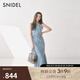 SNIDEL2025春夏新品復(fù)古簡(jiǎn)約圓領(lǐng)無袖魚尾牛仔連衣裙SWFO252079 淺藍(lán) L (2)