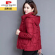 皮爾卡丹（pierre cardin）【抗寒保暖】品牌女士羽絨棉服輕薄短款棉服女新款韓版中年小外套 紅色 XL ( 115-125斤)