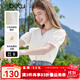 百圖betu女裝2025夏季新款襯衫領(lǐng)口荷葉邊小花朵蕾絲開(kāi)襟短袖2506T26 米白 M
