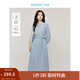 茵曼（INMAN）萊賽爾亞麻連衣裙2025春秋季女裝新品中袖收腰裙子 海霧藍(lán) M