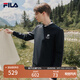 FILA斐樂(lè )男裝套頭衛衣秋冬商務(wù)休閑通勤圓領(lǐng)衛衣上衣 正黑色-BK 185/104A/XXL