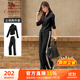 駱駝（CAMEL）立領(lǐng)健身女裝撞色修身兩件套運動(dòng)服 Y24CAWL6620 幻影黑 XL
