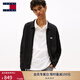 TOMMY JEANS25秋冬新款男裝美式復古刺繡慵懶輕薄寬松翻領(lǐng)針織開(kāi)衫外套 黑色BDS XL
