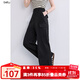 百圖betu女裝2025秋季新款休閑褲【實(shí)用主義】不易皺工裝褲子2508T76 黑色 L