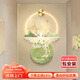 山水顏現代輕奢玄關(guān)裝飾畫(huà)入戶(hù)led壁燈山水畫(huà)日照金山客廳走廊盡頭掛畫(huà) 金山綠水A 60*80cm/燈畫(huà)(插電遙控器款）