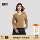森馬（Semir）森柔毛衫|毛衣女刺繡V領(lǐng)顯瘦寬松2024絞花上衣復古風(fēng)109724107014