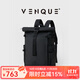 VENQUE范克戶(hù)外旅行卷口男士雙肩包大容量高級感通勤背包防水攝影電腦包 黑色