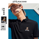 太平鳥(niǎo)男裝 夏季日系時(shí)尚刺繡polo衫休閑POLO衫短袖保羅衫 黑色 L