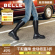 百麗（Belle）周雨彤白鹿同款顯瘦小V靴長(cháng)筒靴女商場(chǎng)同款彈力靴A1V1DDG3預售 【明星同款】黑仙草-微光皮面 36 (230mm)